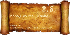 Manojlovits Blanka névjegykártya